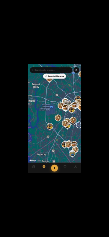 Halal Food Drop map view with restaurant pins